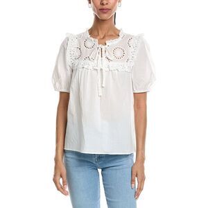 Abbey Womens  Short Sleeve Top, White